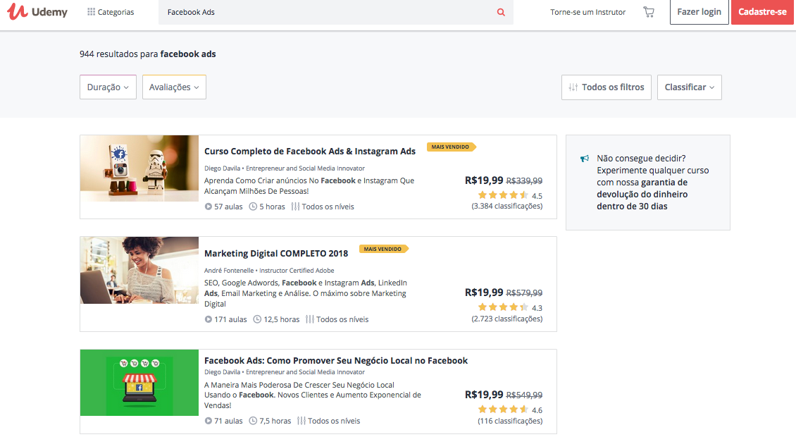 Facebook Ads para corretores de imóveis cursos online