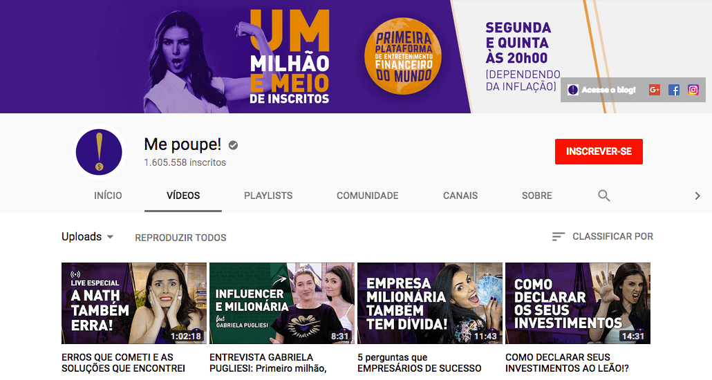 canais do youtube para corretores de imóveis Me Poupe!