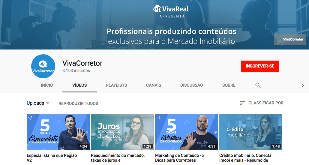 canais do youtube para corretores de imóveis VivaCorretor